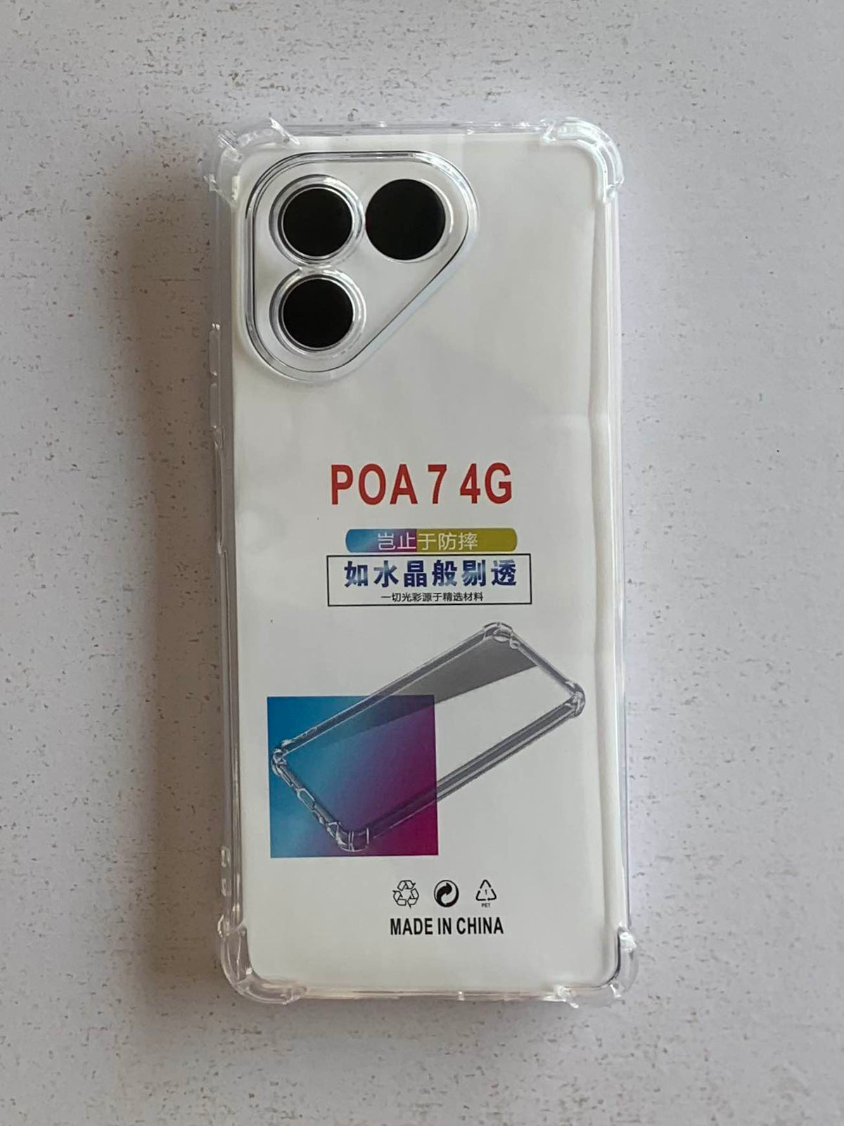 TECNO Crystal Clear Transparent Shockproof Mobile Back Cover