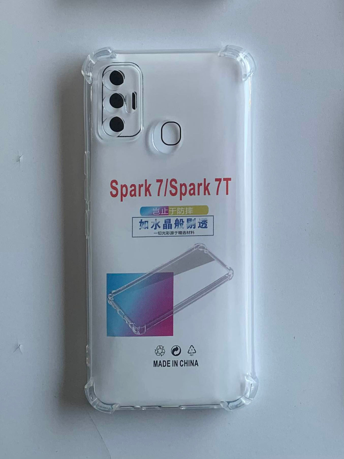 TECNO Crystal Clear Transparent Shockproof Mobile Back Cover