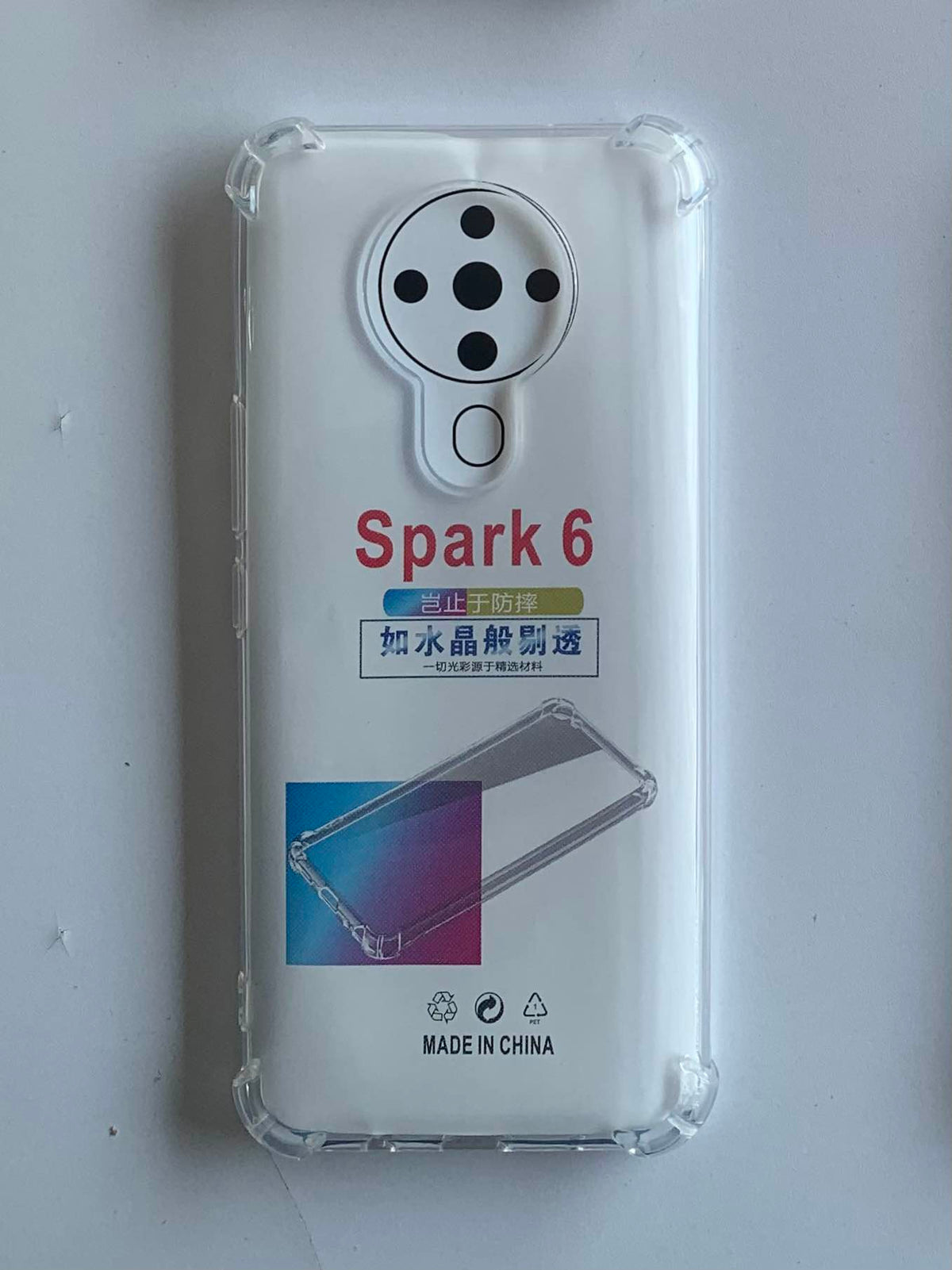 TECNO Crystal Clear Transparent Shockproof Mobile Back Cover