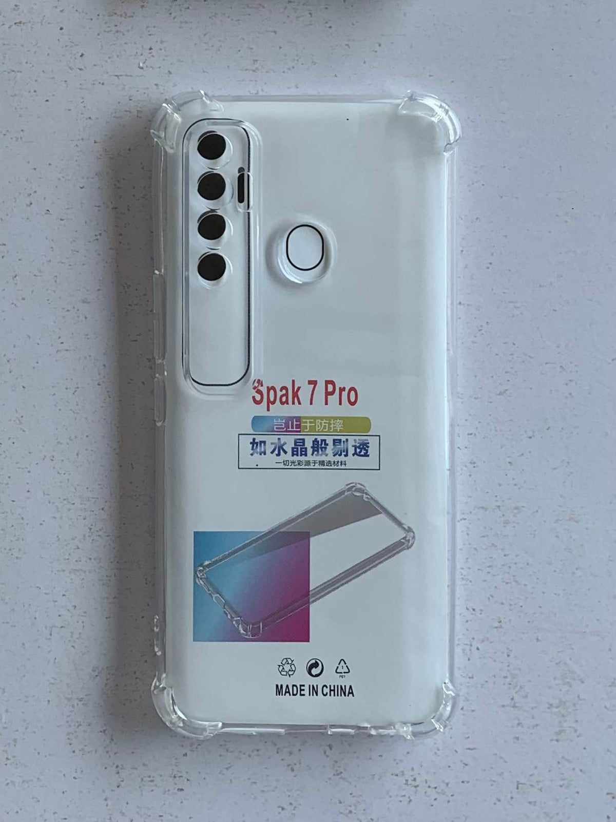 TECNO Crystal Clear Transparent Shockproof Mobile Back Cover