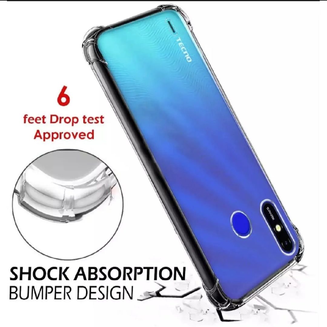 TECNO Crystal Clear Transparent Shockproof Mobile Back Cover