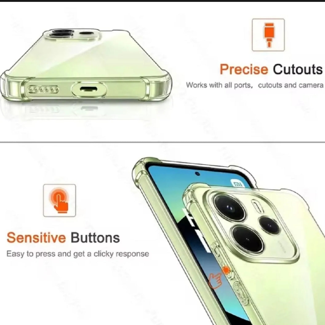 REDMI / XIAOMI Crystal Clear Transparent Shockproof Mobile Back Cover