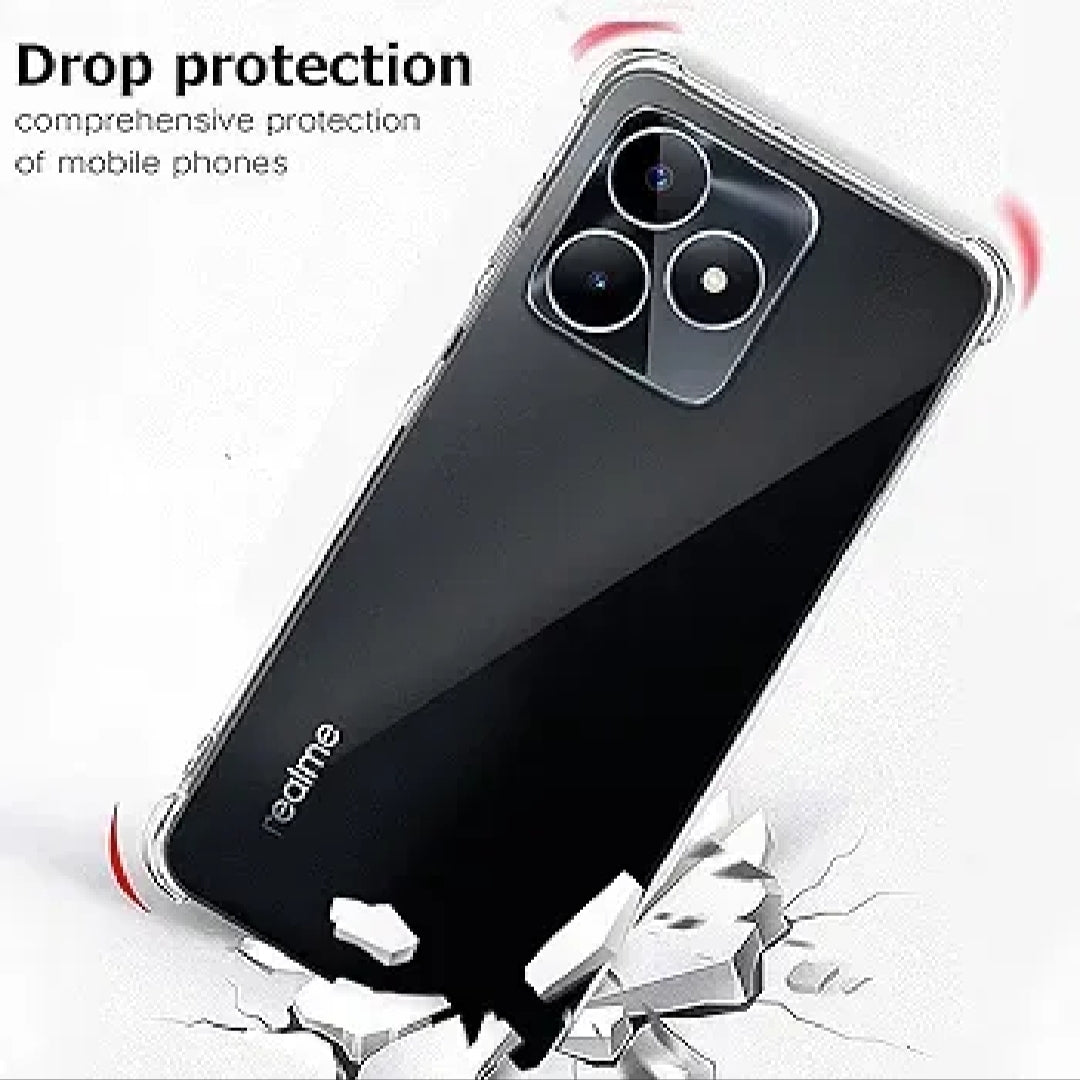 REALME Crystal Clear Transparent Shockproof Mobile Back Cover