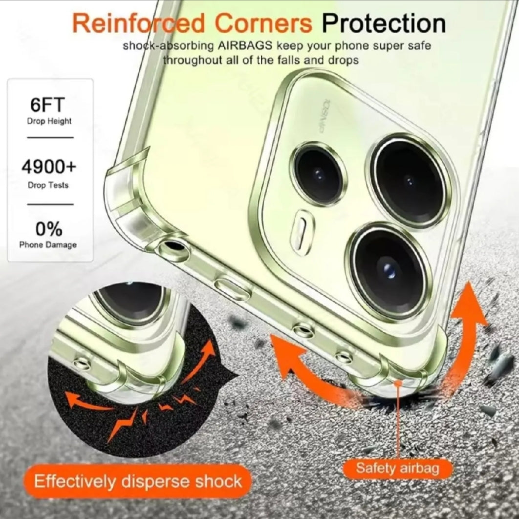 REDMI / XIAOMI Crystal Clear Transparent Shockproof Mobile Back Cover