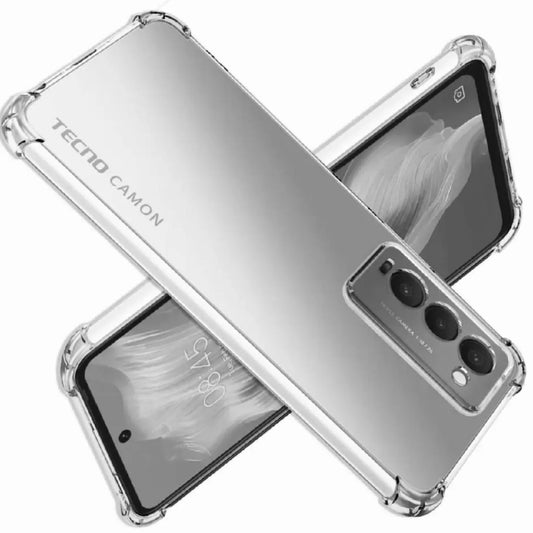 TECNO Crystal Clear Transparent Shockproof Mobile Back Cover