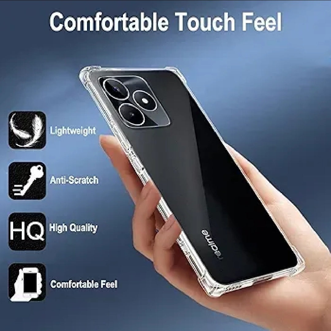 REALME Crystal Clear Transparent Shockproof Mobile Back Cover