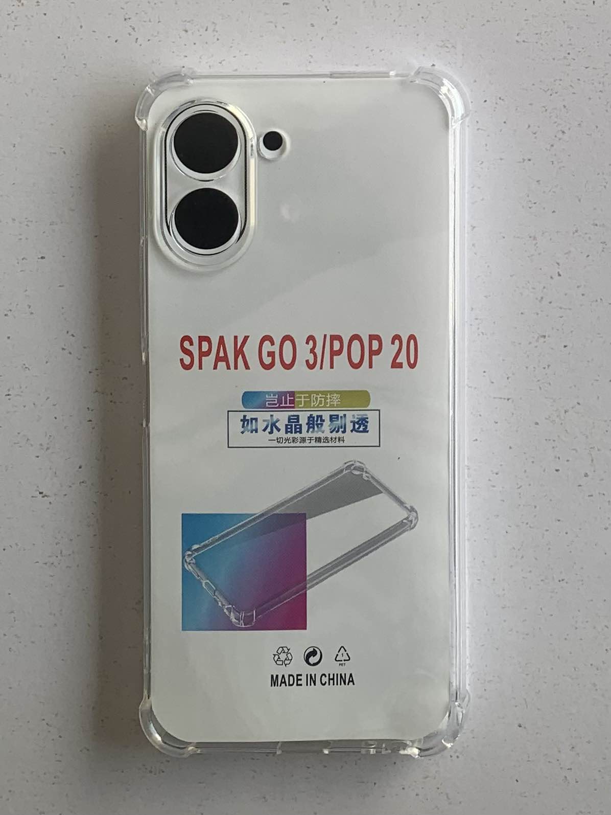 TECNO Crystal Clear Transparent Shockproof Mobile Back Cover